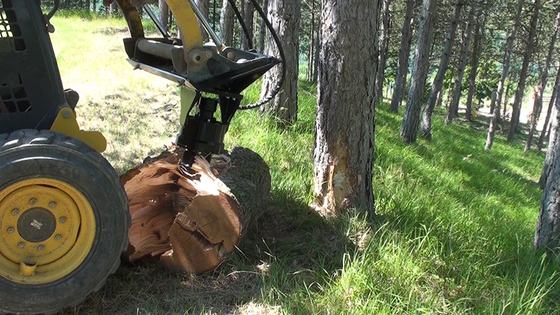 2._conical_wood_splitter_on_skid_loader